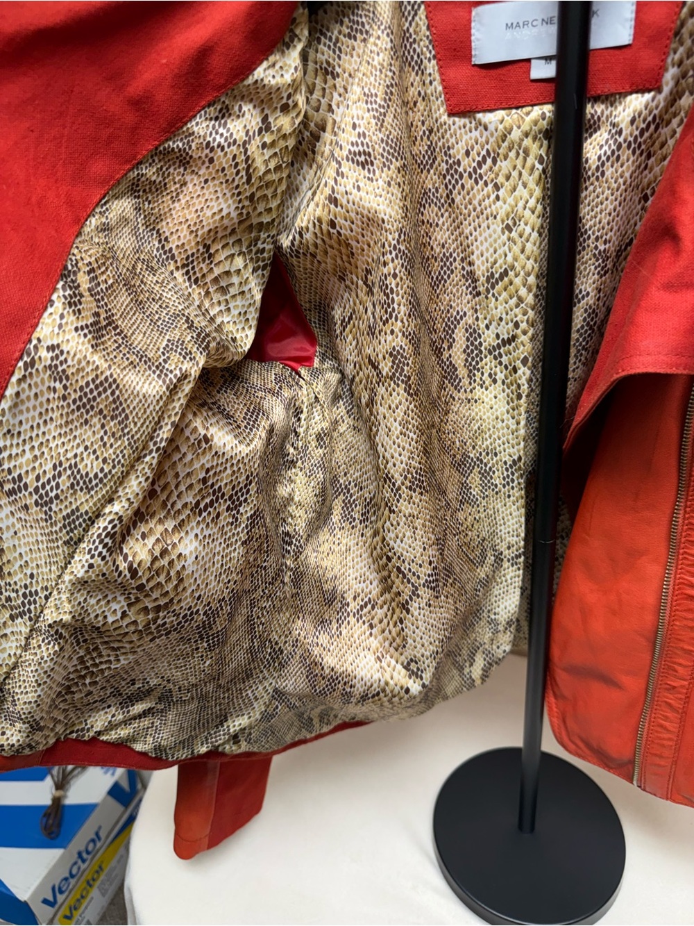 Women’s Orange  Leather Moto Jacket by Marc New York Andrew Marc - Picture 5 of 11